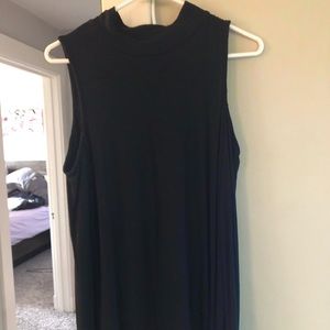 Bobeau mock neck cold shoulder shirt